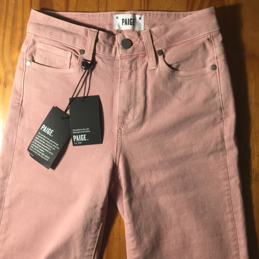 Pink Paige jeans Jacqueline Strait Raw Vintage